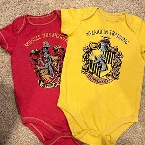 Warner Bros. Gryffindor and Hufflepuff Baby Bodysuits - Red and Yellow